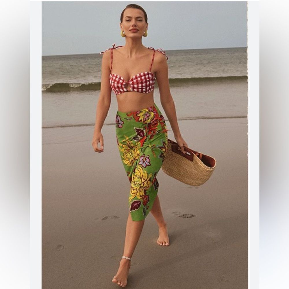 NWT Rhode Julian Pencil Skirt Green Floral Size 0